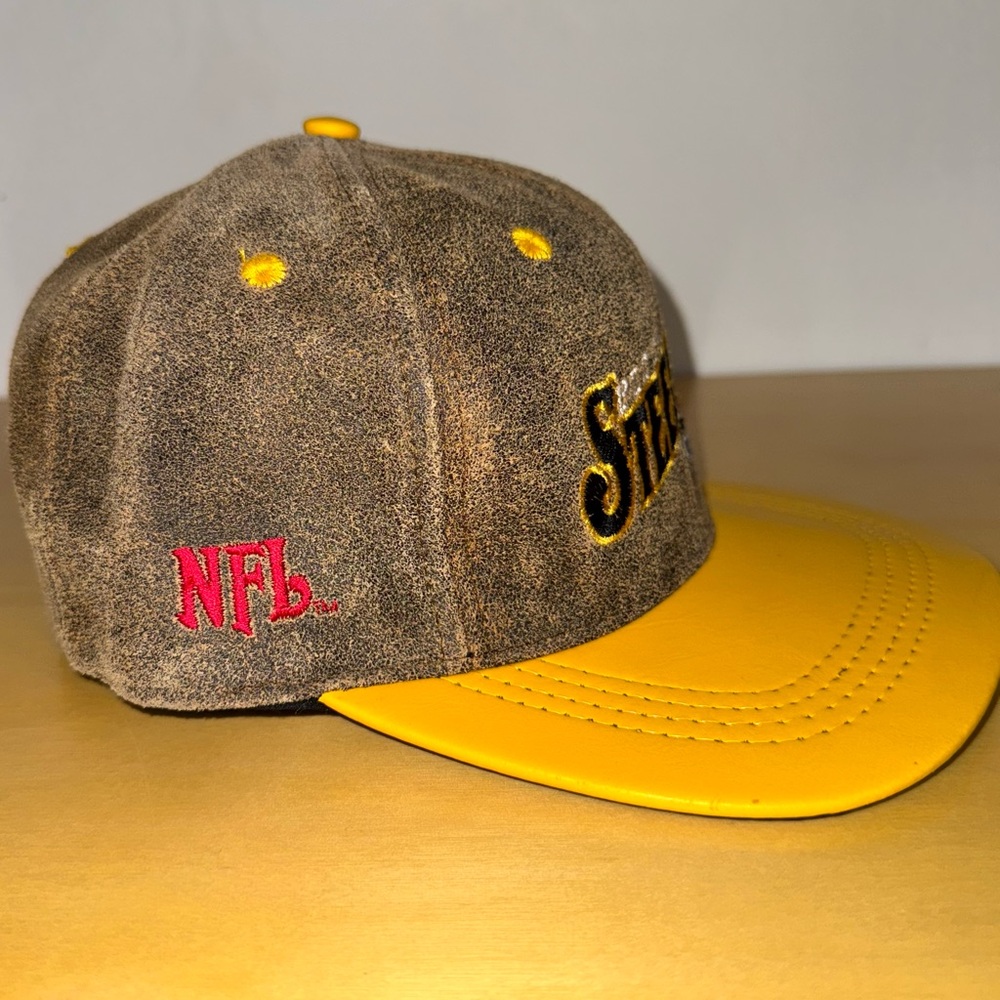 Bundle Vintage Drew Pearson Pittsburgh Steelers Snapback Leather Hats 90’s Lot - Picture 2 of 16
